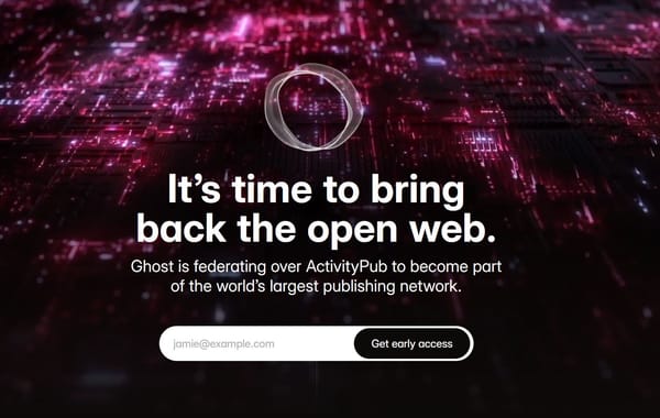 Ghost CMS goes Fediverse
